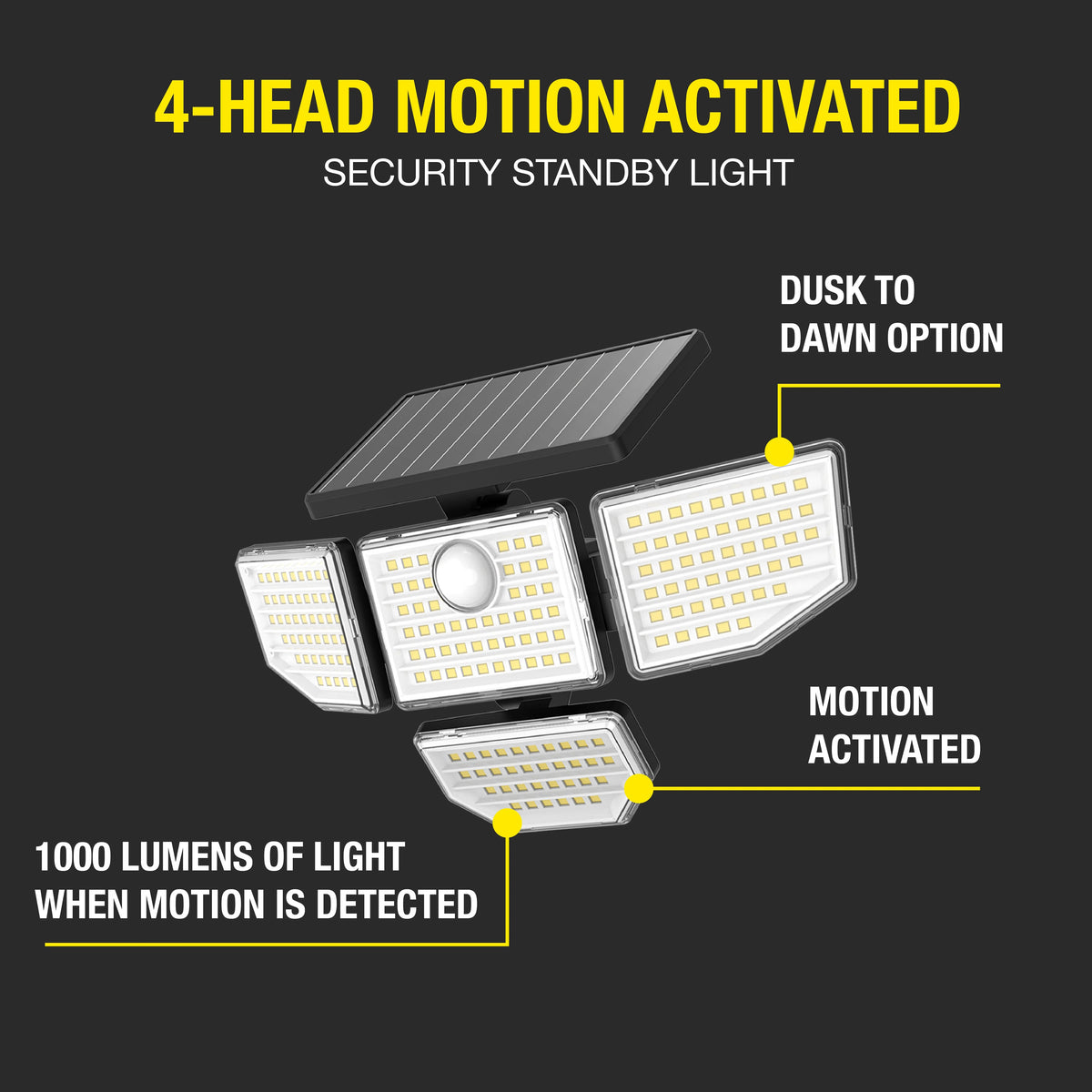 Adjustable Solar Motion LED Security Light 2-Pack P9775