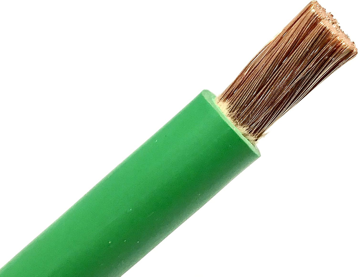 2 AWG Heavy Duty Extra Flexible Welding Lead Car Audio Battery Cable 600 Volt 25 FT Green G617098