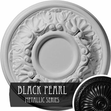 Hand-Painted Black Ceiling Medallion N85955