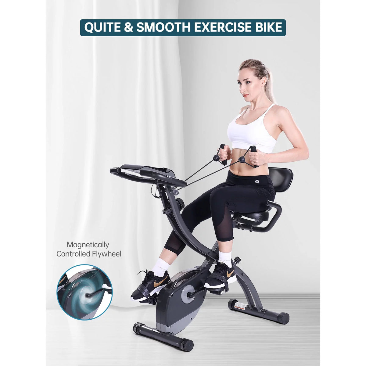 3-in-1 Folding Magnetic Exercise Bike O11476