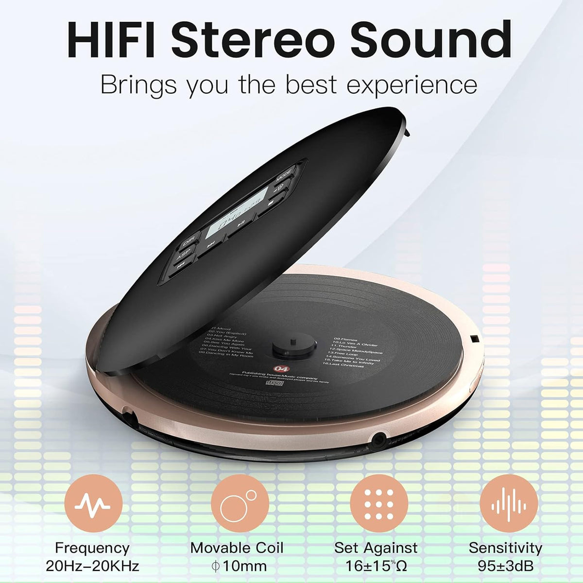 Portable CD Player with Headphones Black S4449