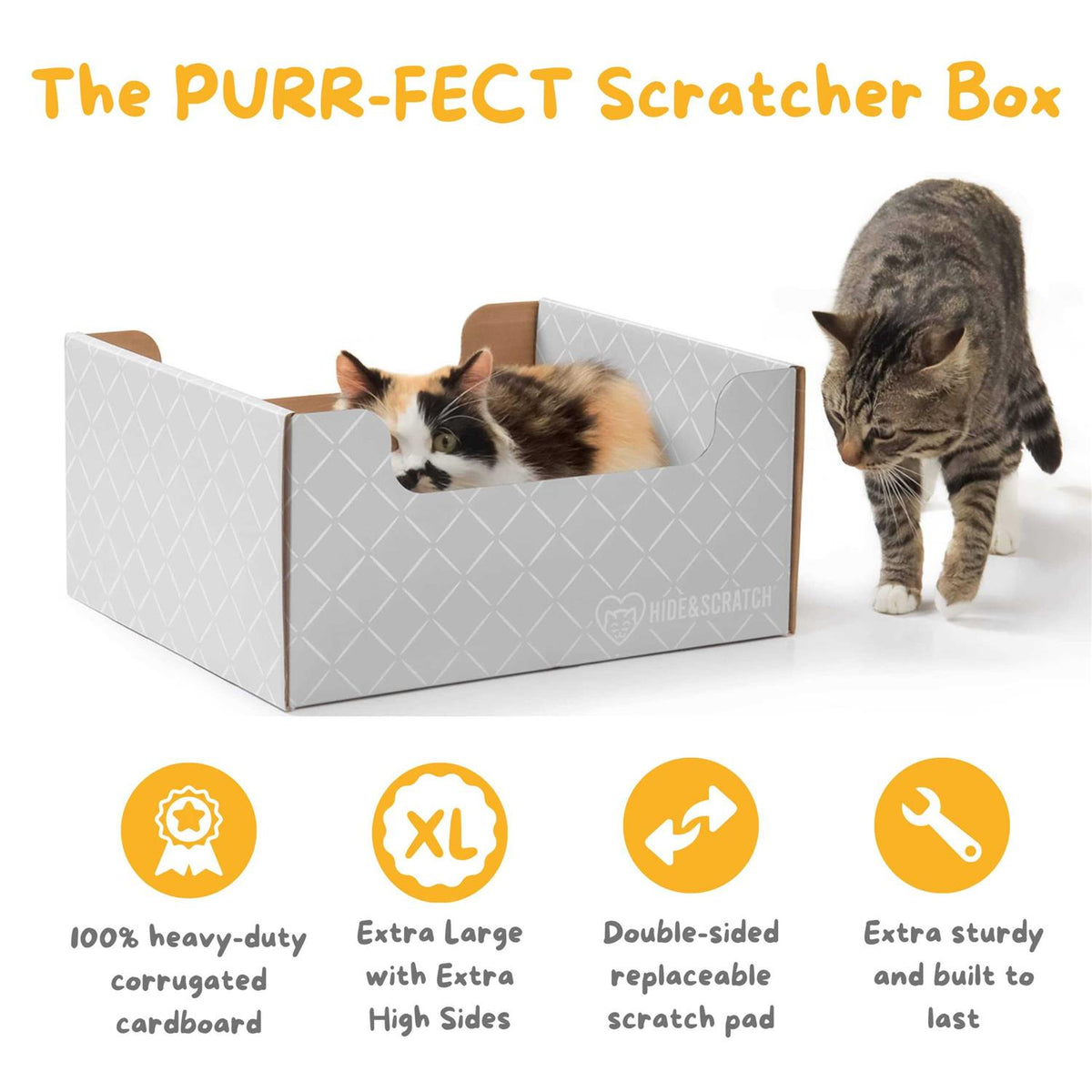 Extra-Large Heavy Duty Cardboard Cat Scratcher and Lounger Box V110715