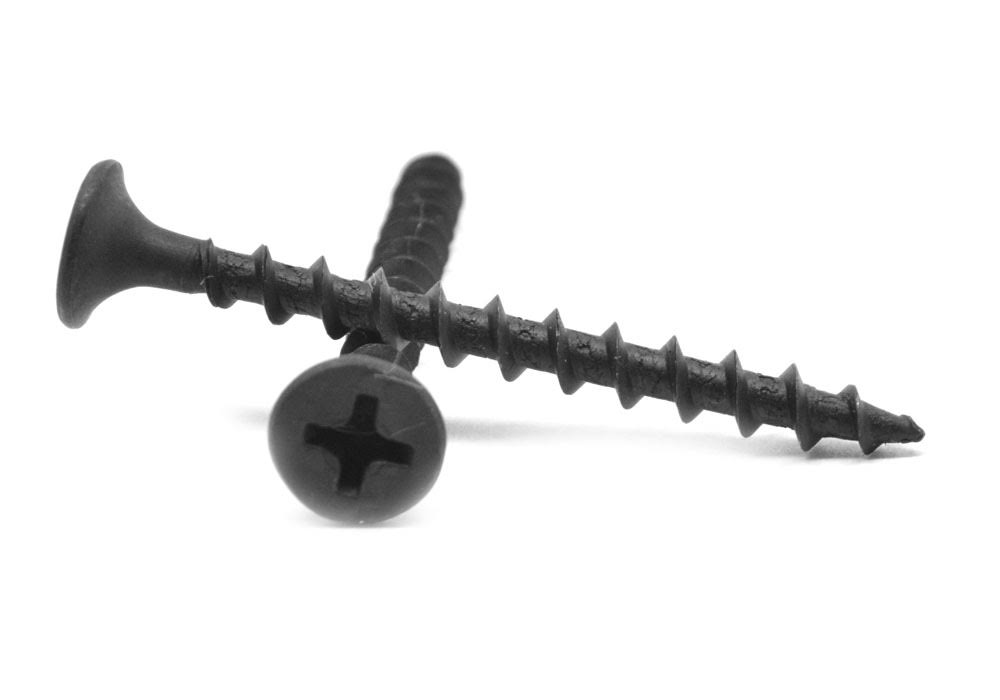 #10 x 3 1/2 Coarse Thread Drywall Screw Phillips Bugle Head Black Phosphate 500 Pk P8312