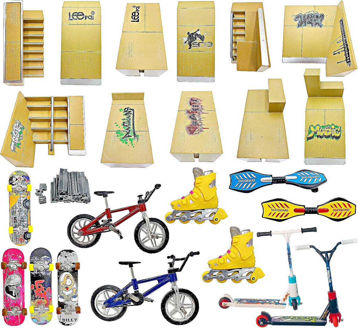 23 Piece Finger Skateboard Ramp Set B5111