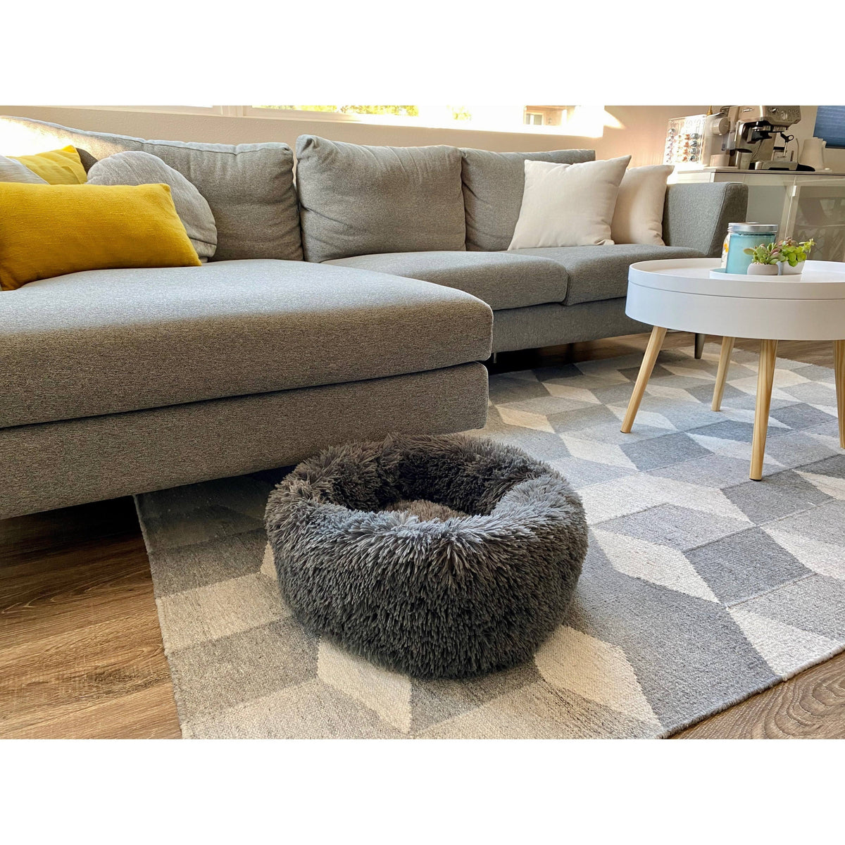 Dark Grey Round Donut Pet Bed H91027