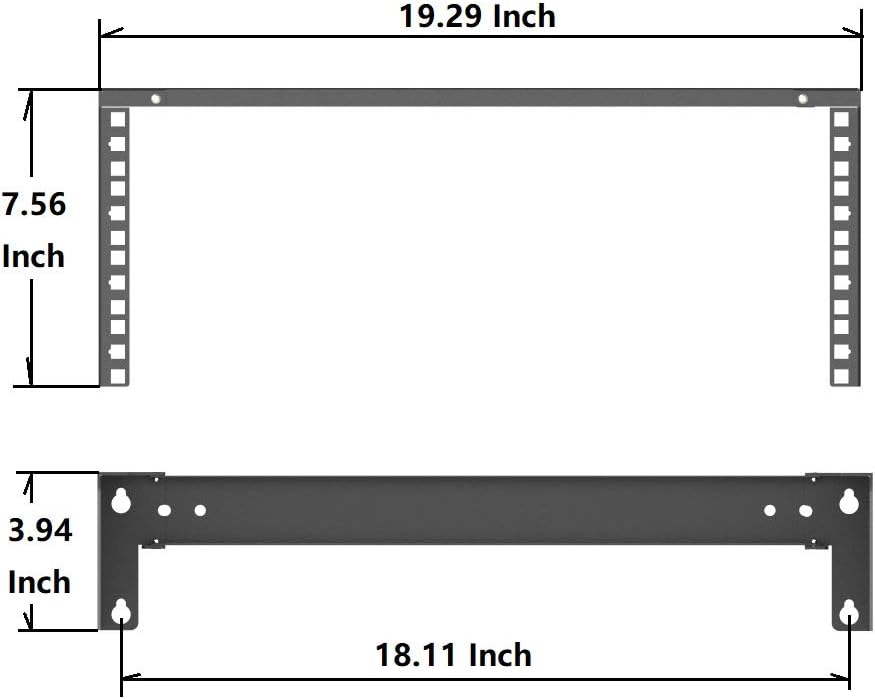 4U Cold Rolled Steel Wall Mountable Vertical Rack Pack of 2 W2960