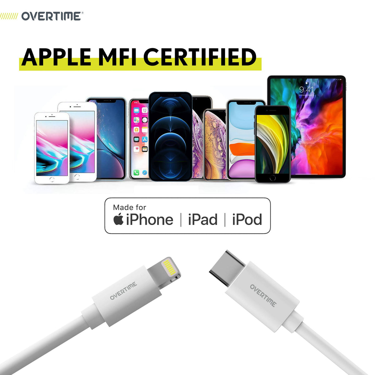 Lightning to USB-C Cable 4 Pack 6ft, 10ft F6911