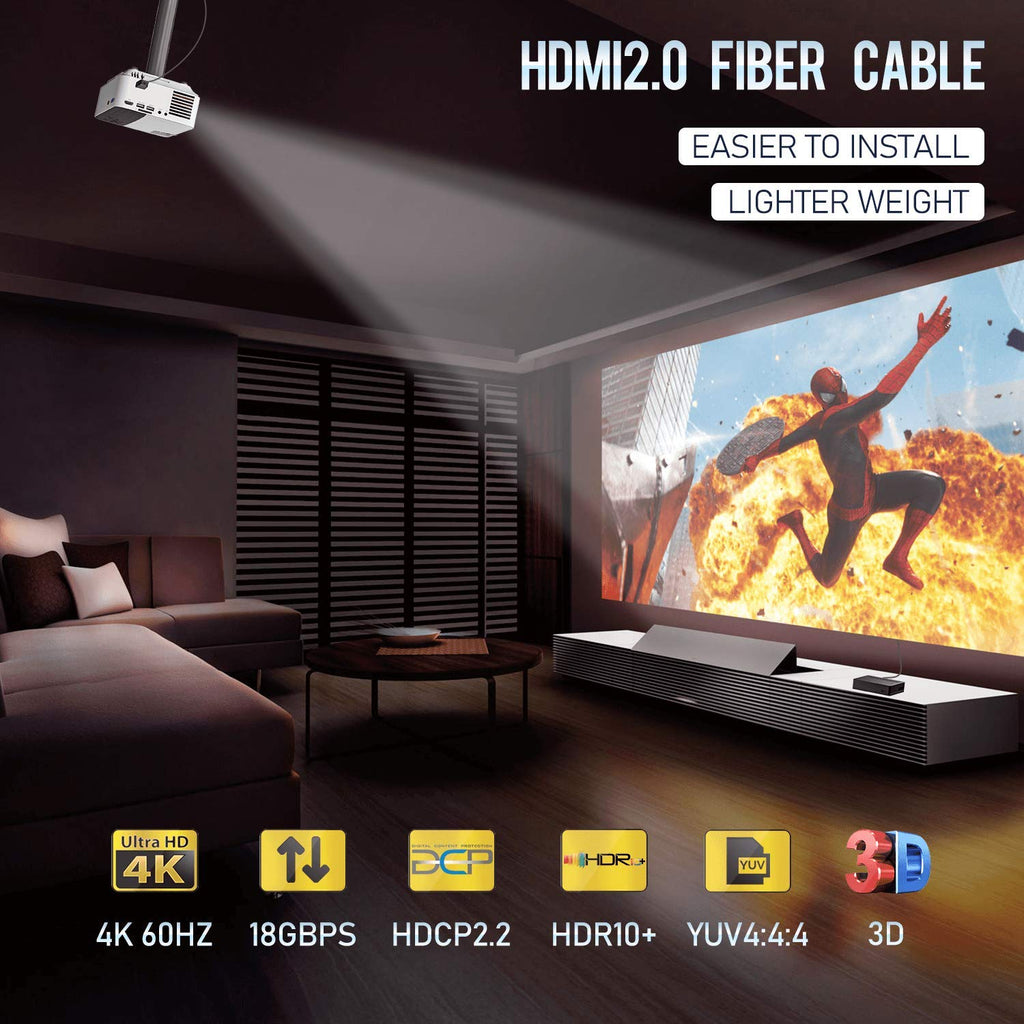 Fiber Optic HDMI Cable 65 Feet 4K60Hz 18Gbps HDR10 ARC B450607