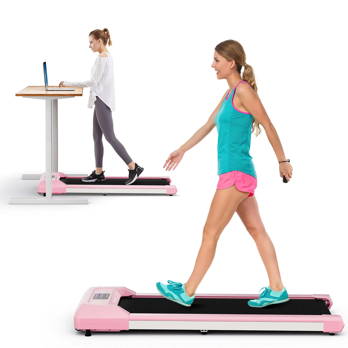 0.6-3.8MPH Walking Pad Under Desk Treadmill with Remote Control and LED Display Black S8269