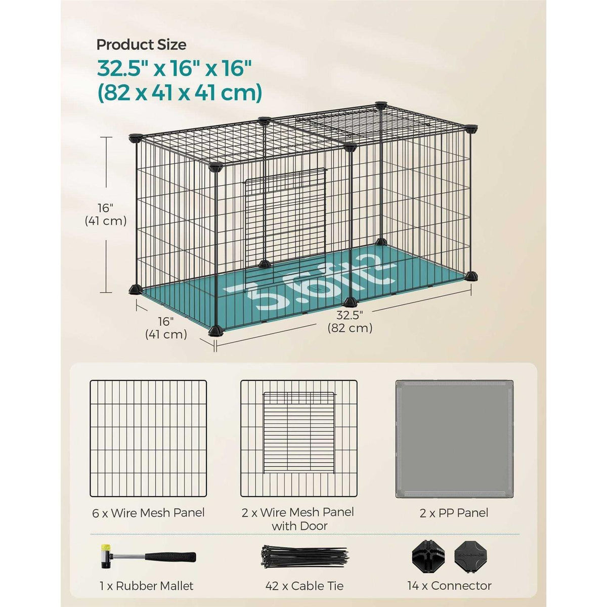 Small Animal Playpen with Top and Base H1364
