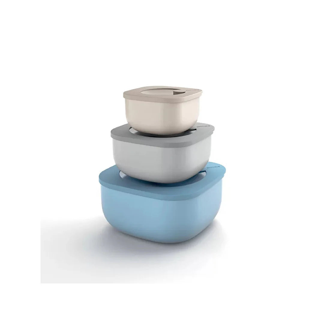 Set of 3 Shallow Airtight Containers D490