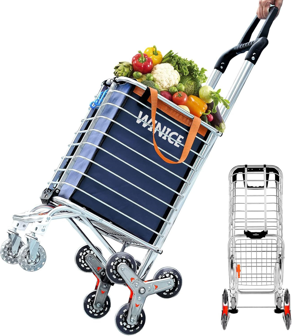 Blue Heavy Duty Stair Climbing Shopping Cart Z466955