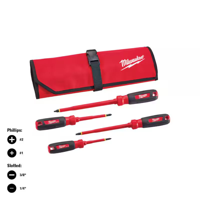 Insulated Screwdriver Set and Pouch (4-Piece) B689332