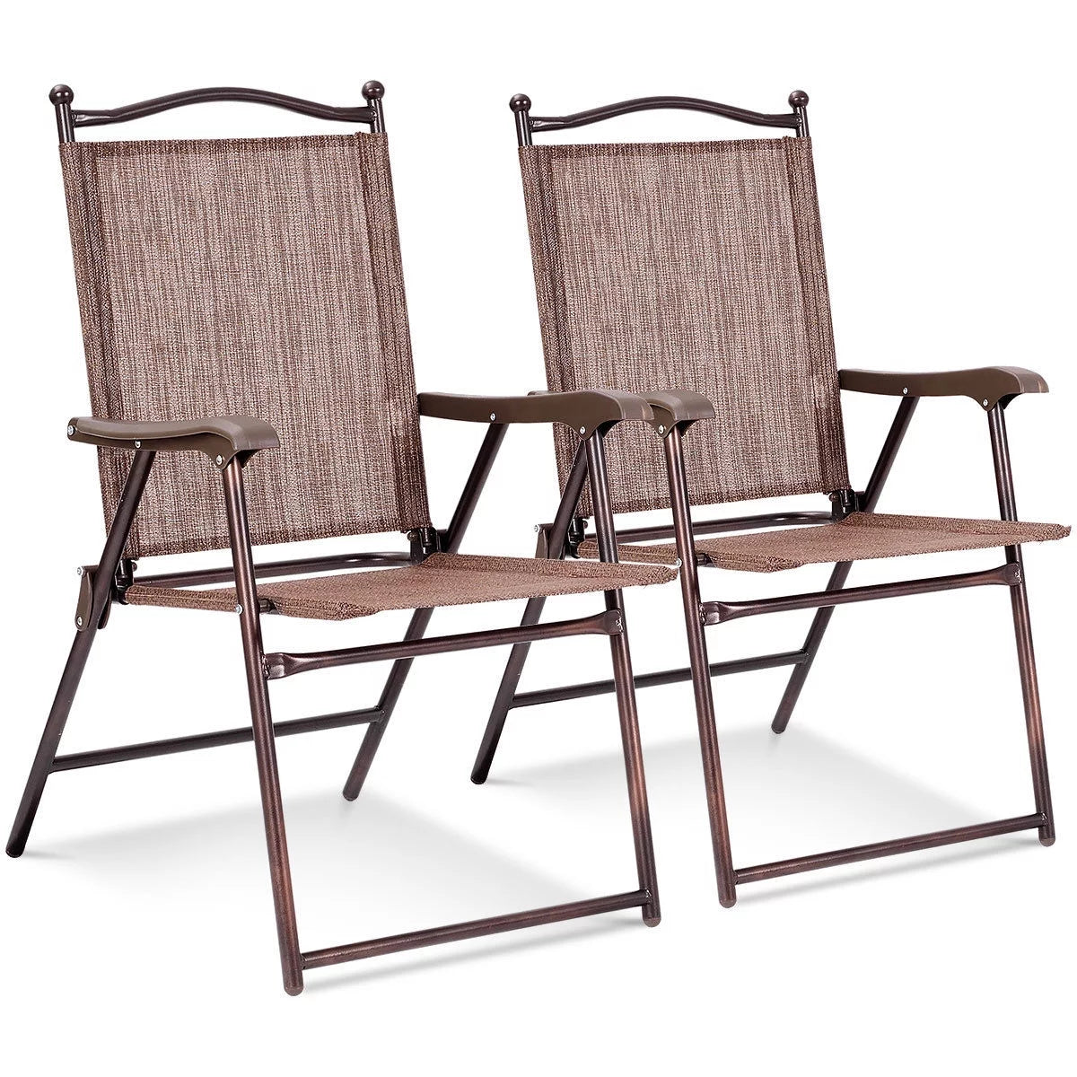 Set of 2 Black Folding Sling Back Chairs J607