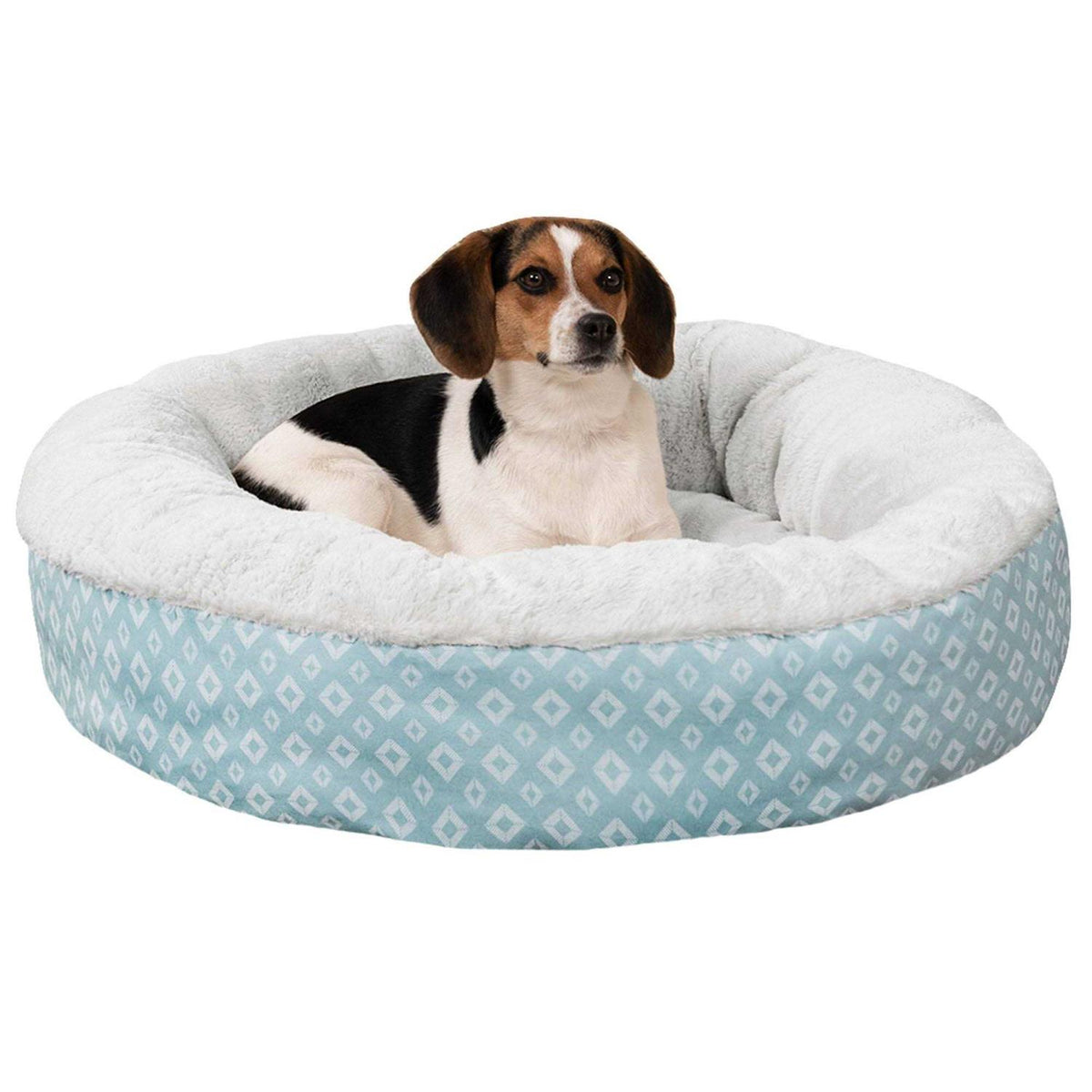 Plush Diamond Print Donut Pet Bed L680