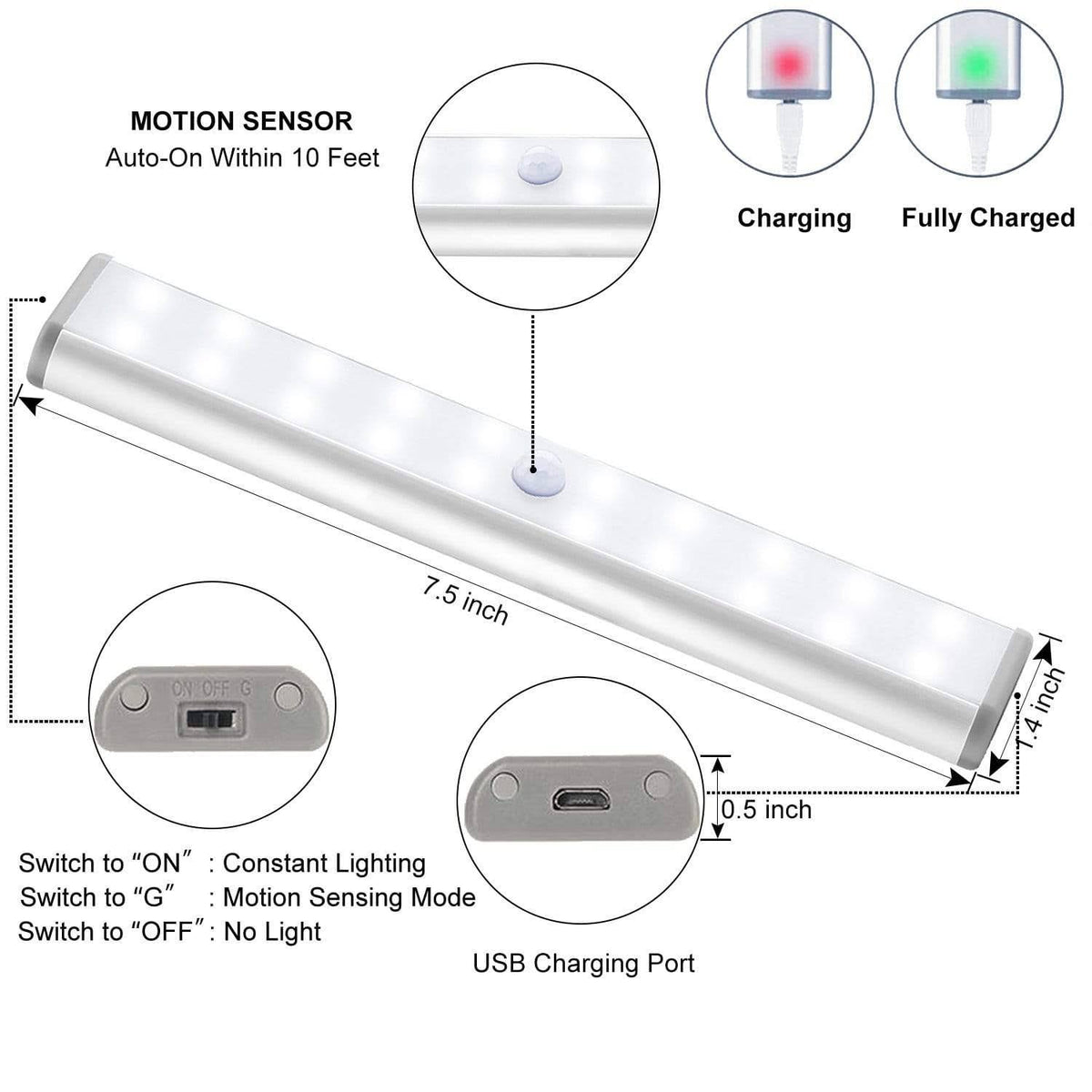 Wireless Motion Sensor 20-LED Light 4 Pack Q616