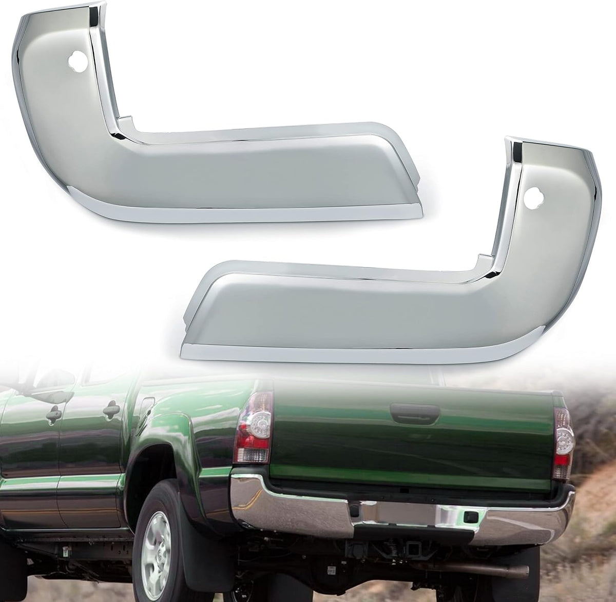 Rear Bumper End Caps LH&RH Chrome Set of 2 Z805
