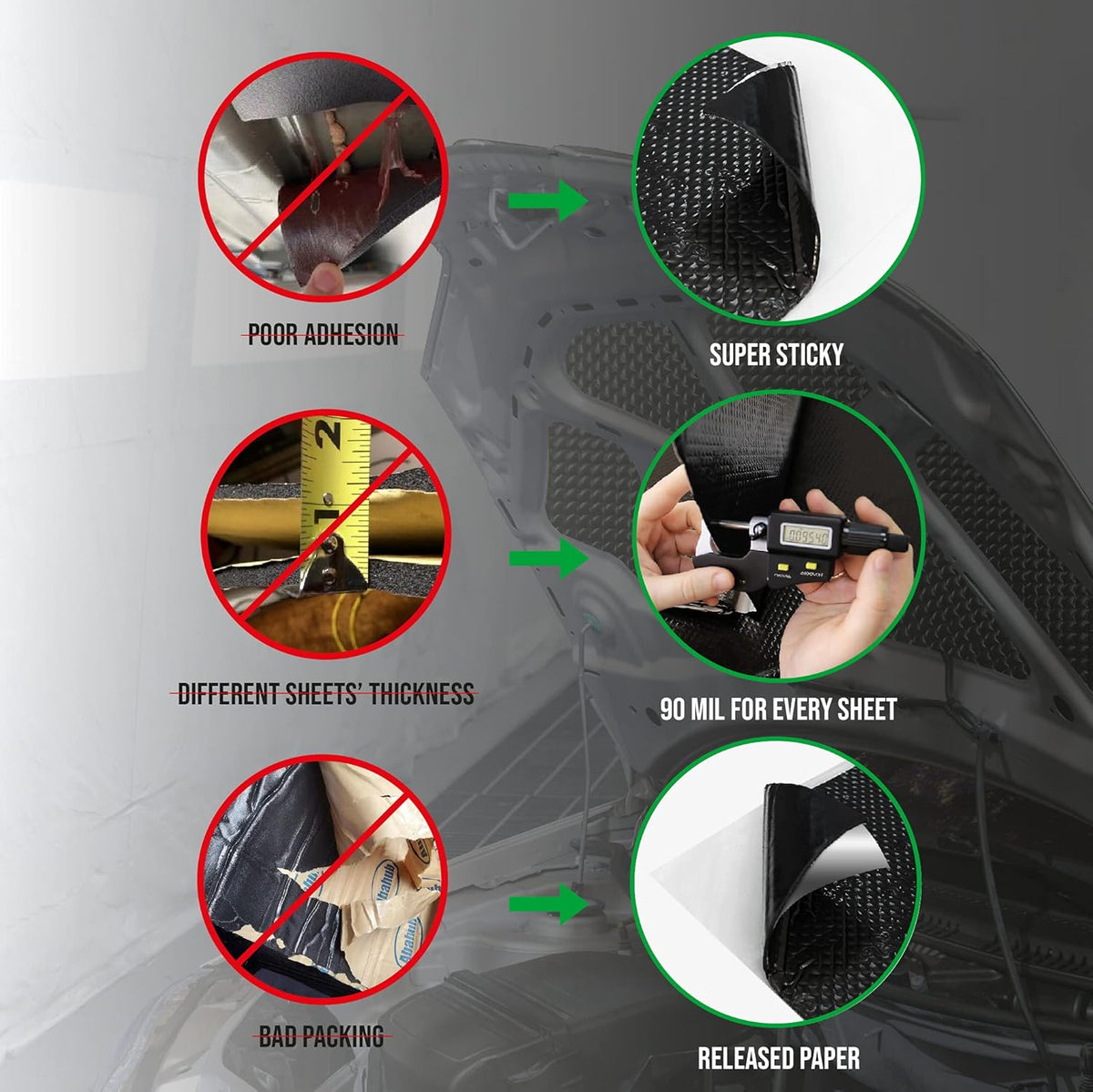 90 Mil Car Sound Deadener Material 30 Sqft G74924