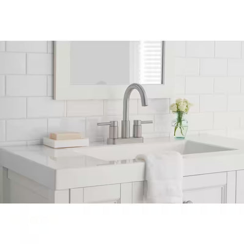 2-Handle High-Arc Bathroom Faucet in Brushed Nickel U3997