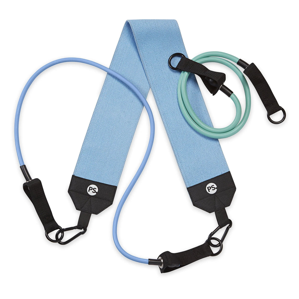 Resistance Tube Kit with Fabric Squat Belt, Blue/Purple W17127