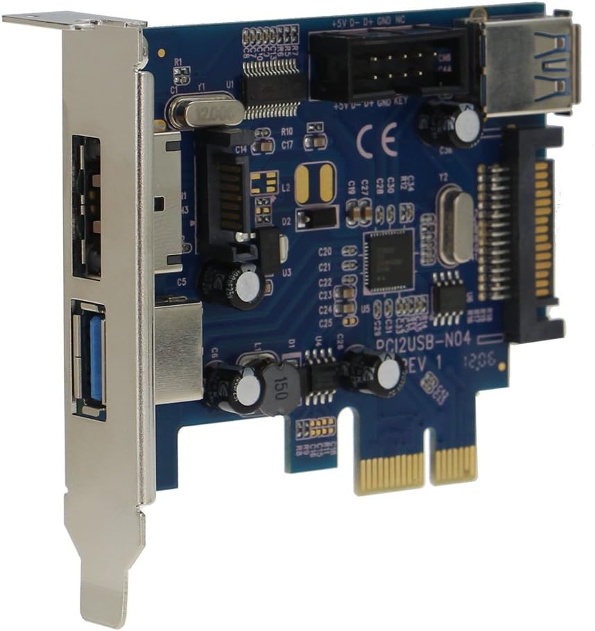 PCI Express 2 Port USB 3.0 + 1 Port PeSATA Adapter with Low Profile Bracket R82265