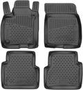 Black Floor Mats Front & 2nd Row Seat Liner Set C801