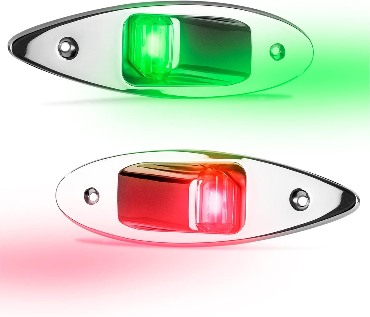 LED Navigation Side Lights, Green and Red, Stainless Steel, 12 Volts H663109