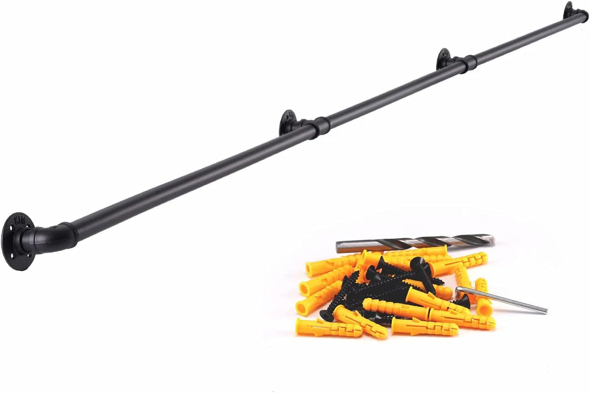 10FT Matte Black Metal Stair Handrail M504510