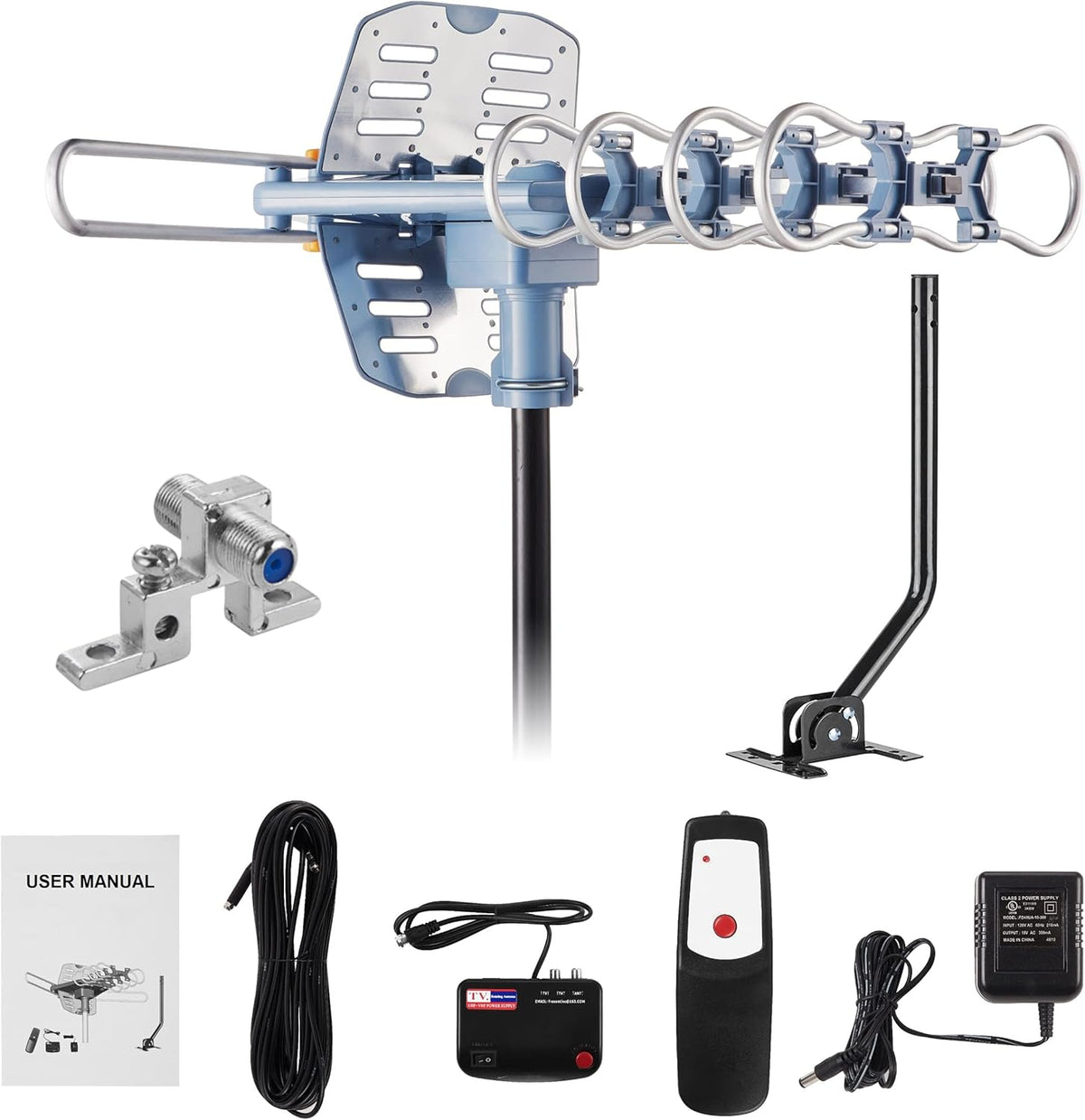 Digital Amplified Outdoor HDTV Antenna with 60FT Coax Cable D565