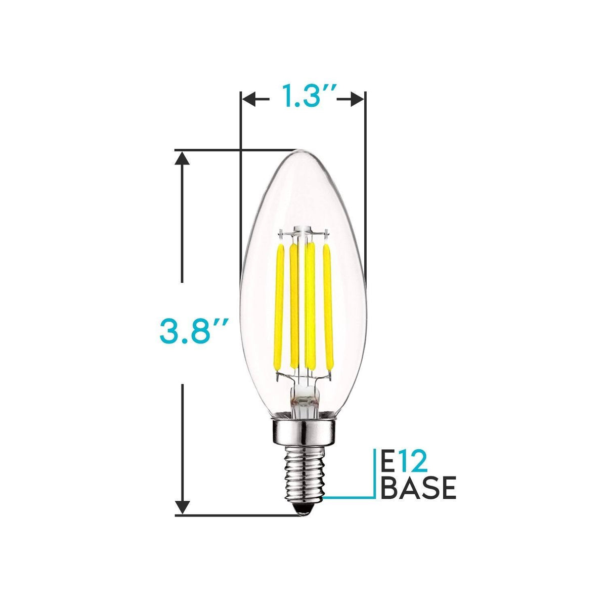 60W Equivalent 2700K Warm White Dimmable E12 LED Bulb 16 Pack E516