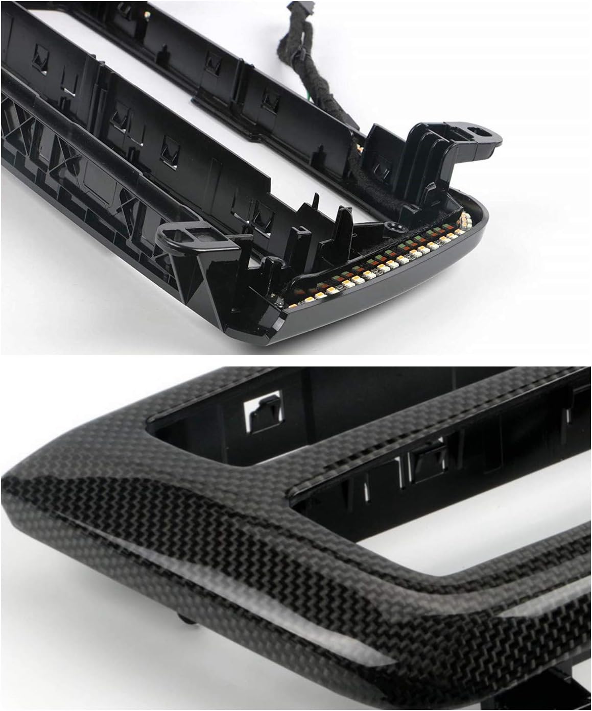 Car Center Console LED Lights Interior Ambient Lighting Carbon Fiber Replacement Trim M353859