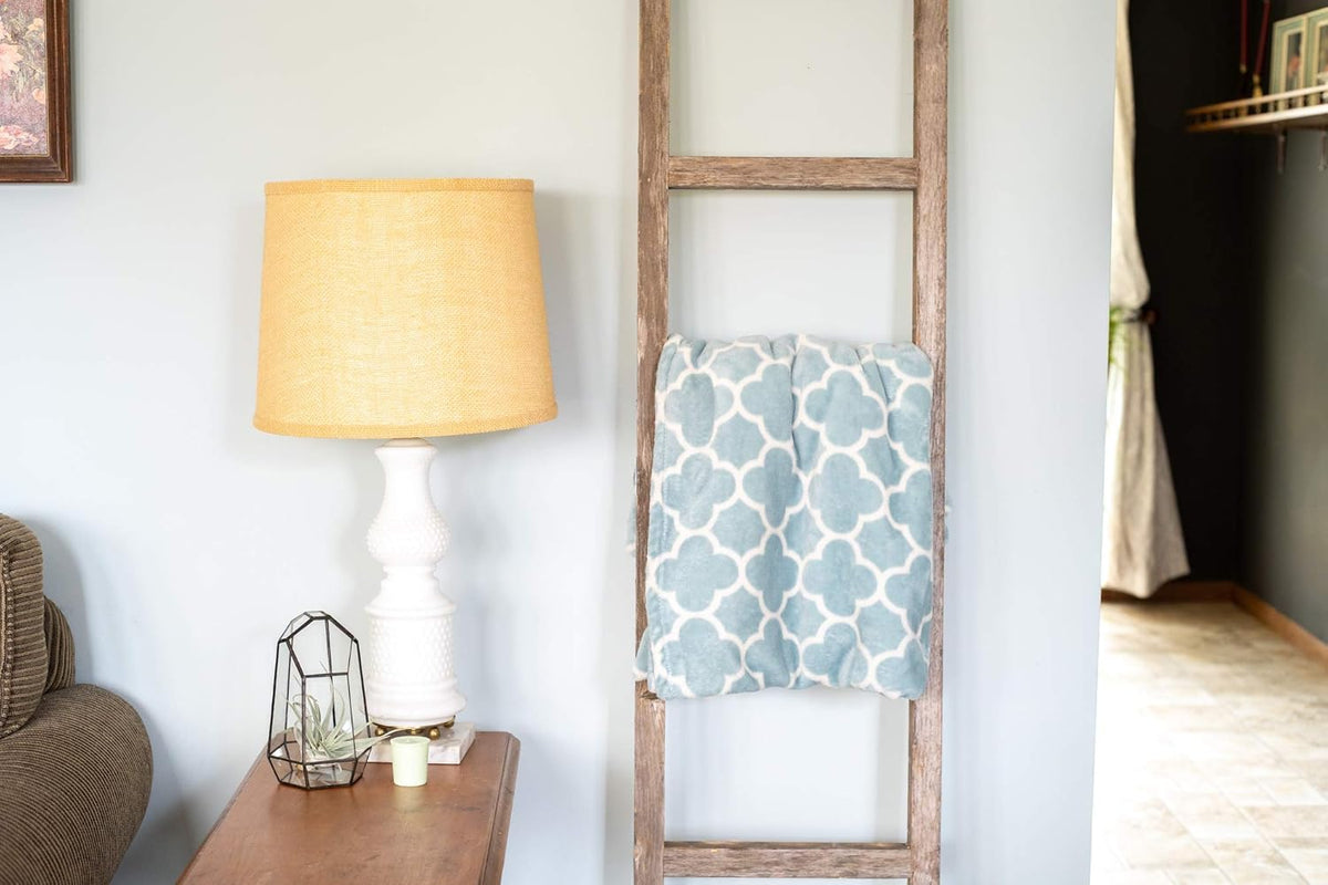 4 ft White Wash Reclaimed Wood Decorative Ladder U180
