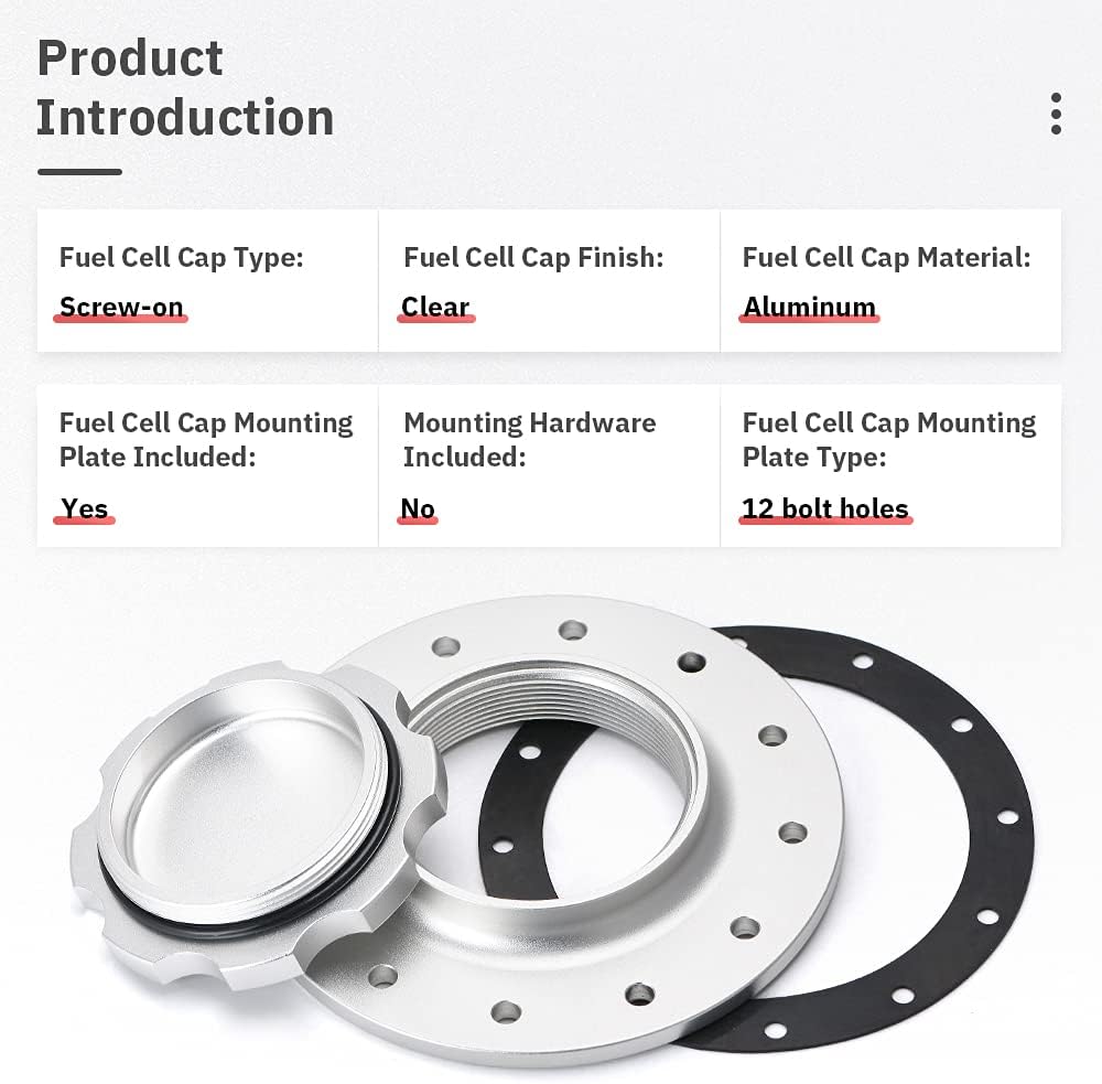 Billet Aluminum Fuel Cell Gas Cap with 12 Hole Bung and Gasket P951