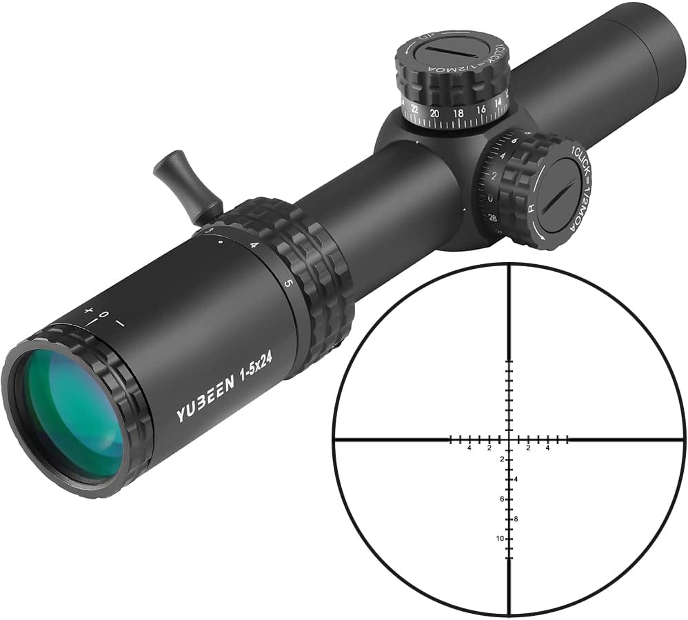 1-5x24 Rifle Scope SFP Miling Reticle with Scope Rings D4289