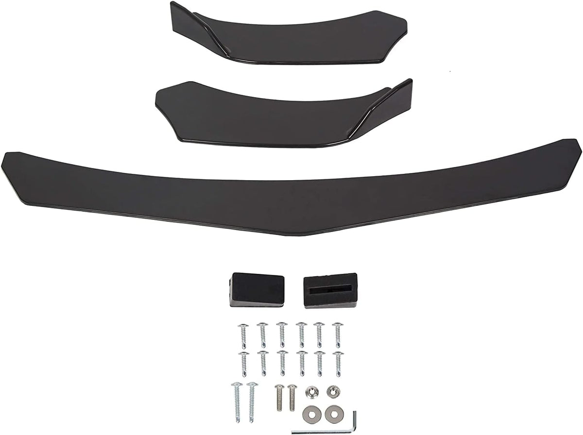 Black Universal Front Bumper Lip Chin Spoiler ABS Pack of 2 R986465