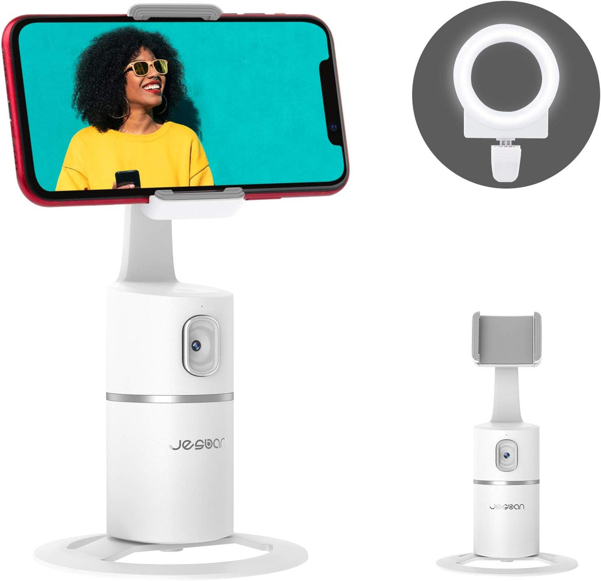 360° Rotation Phone Camera Mount with Selfie Ring Light Q69892