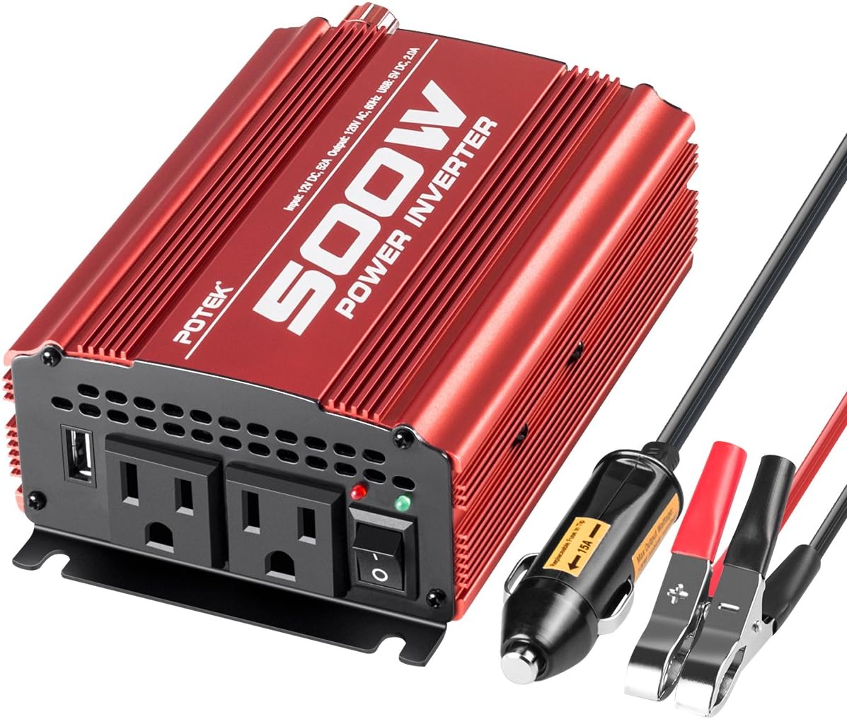 500W Car Power Inverter DC 12V to AC 110V K39636