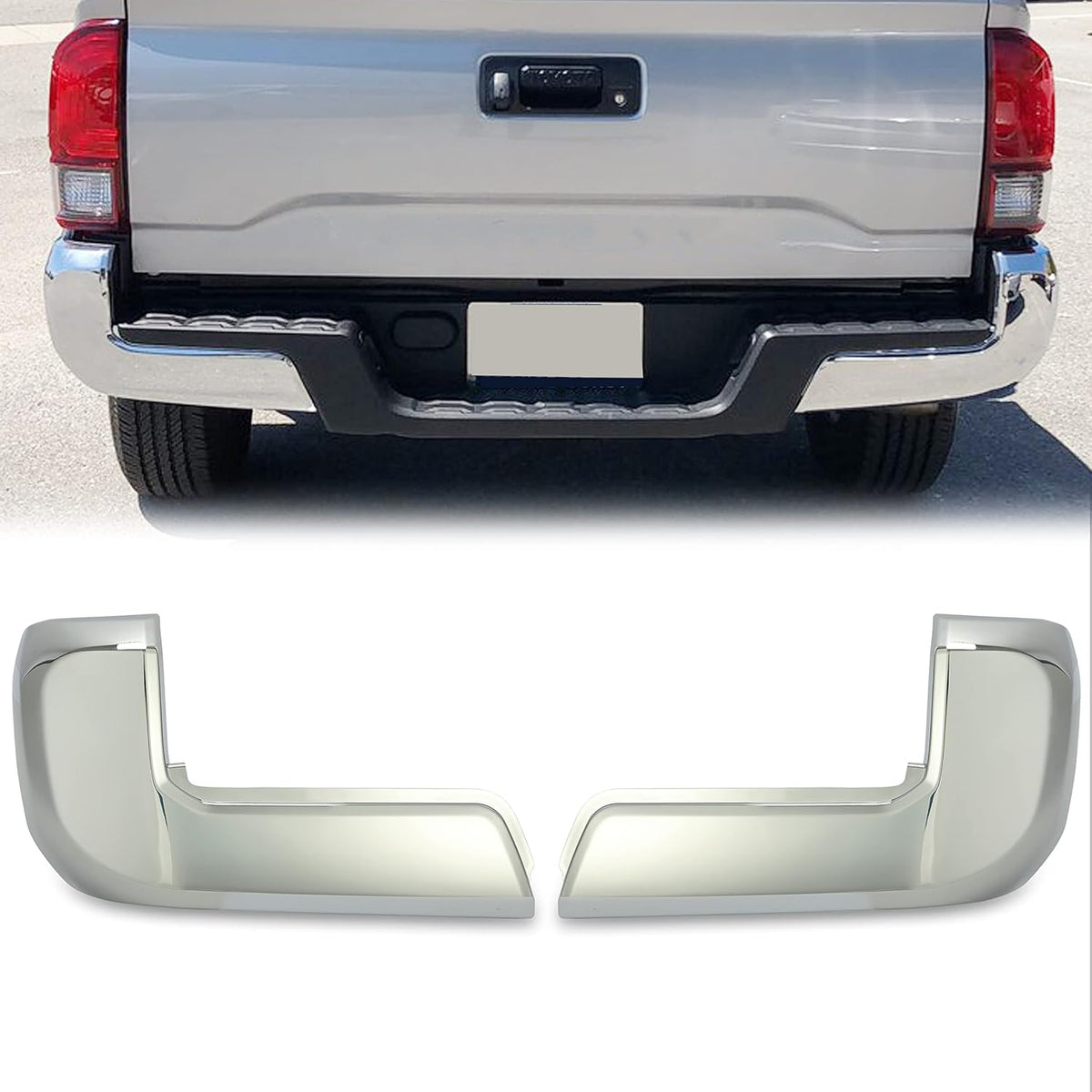 Rear Bumper End Caps LH&RH Chrome Set of 2 Z805