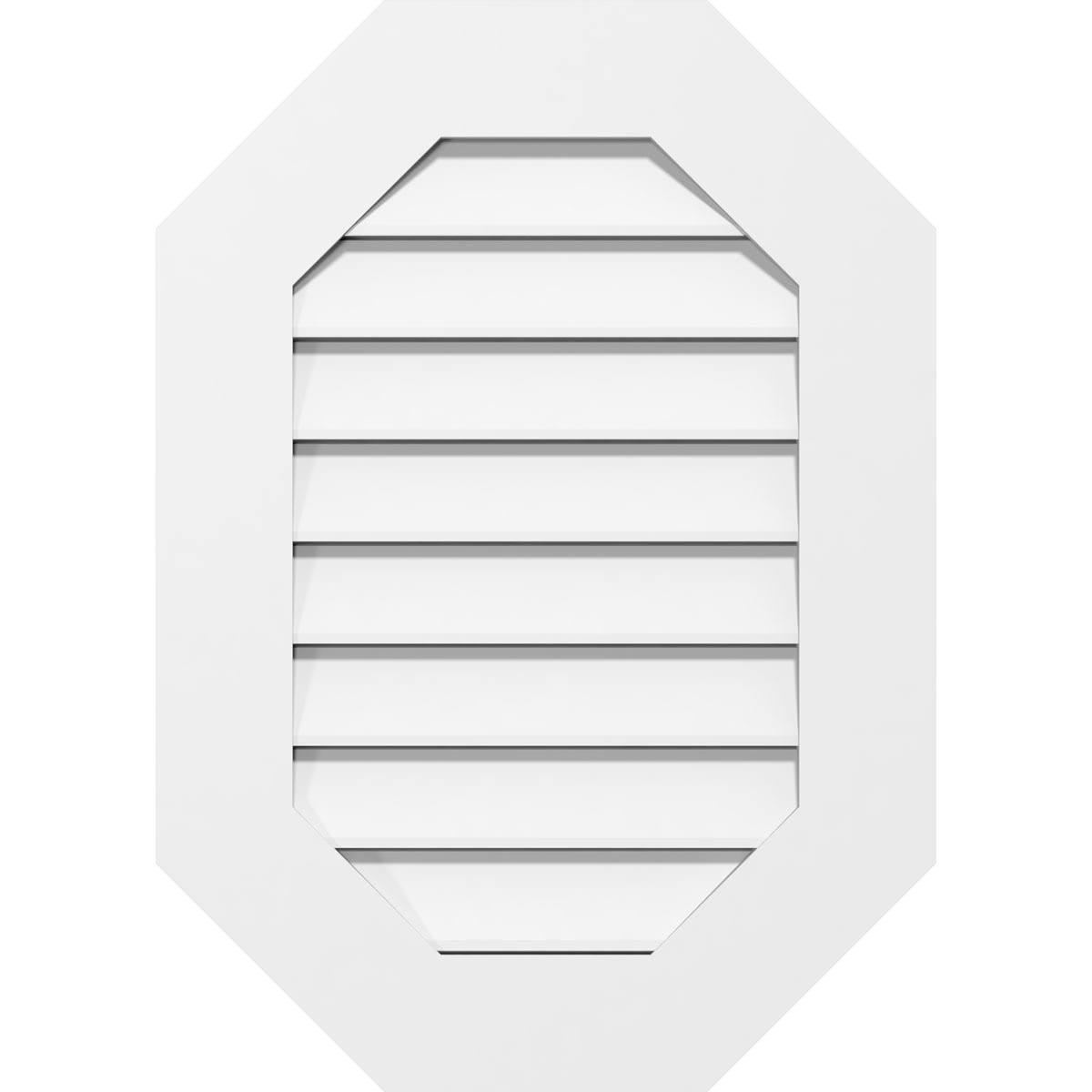 Vertical Elongated Octagon Surface Mount PVC Gable Vent Q43189