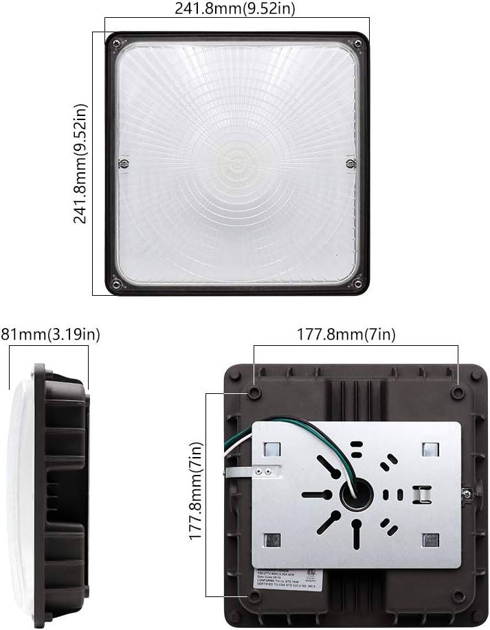 60W LED Canopy Light 5000K 8000 Lumens Waterproof Outdoor Rated A194