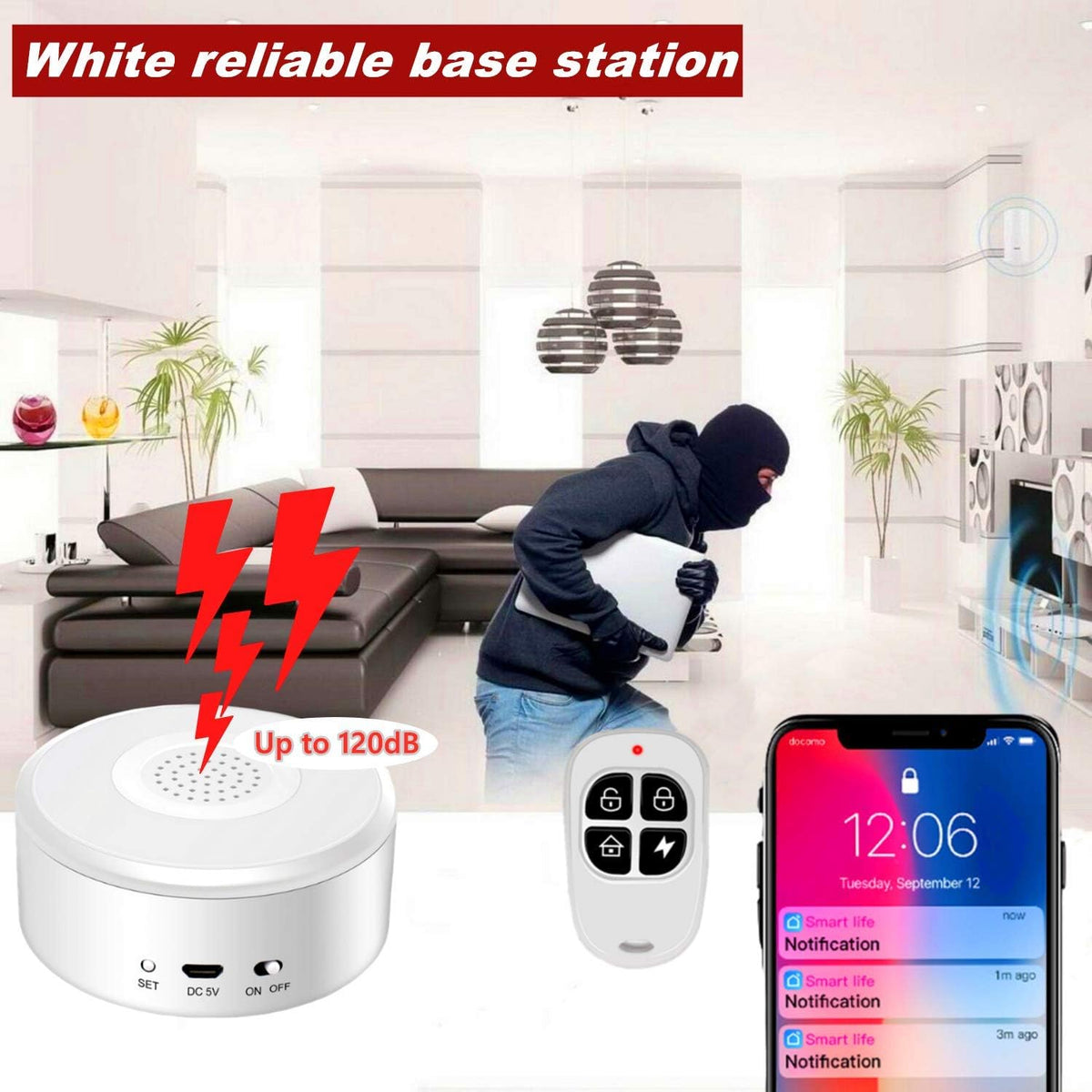 WiFi Alarm System 9 Pieces-Kit Wireless P839085
