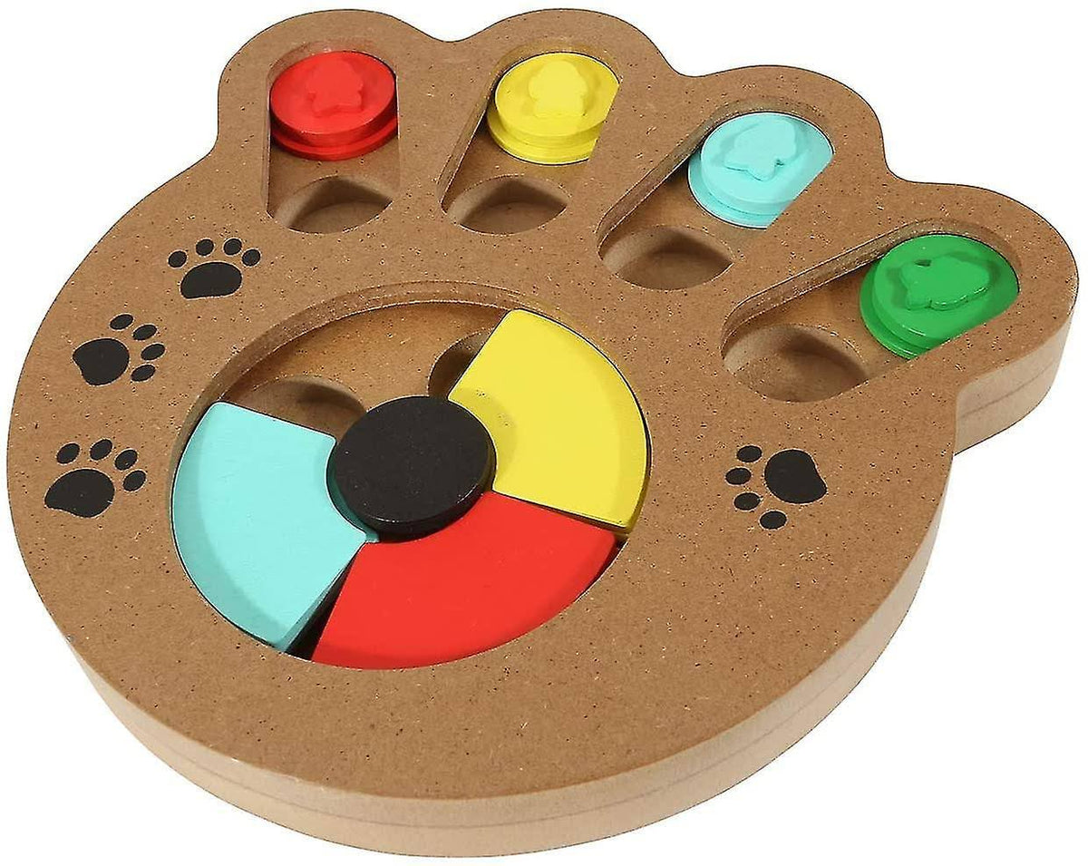Wooden Interactive Puppy Dog Cat Feeder Pet Mental Puzzle Toys X772156