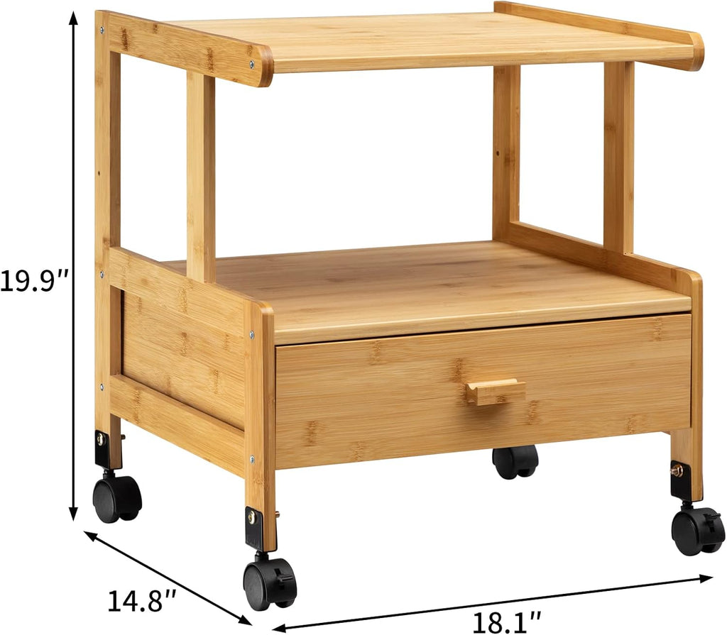 3-Tiers Mobile Printer Stand with Drawer J7483