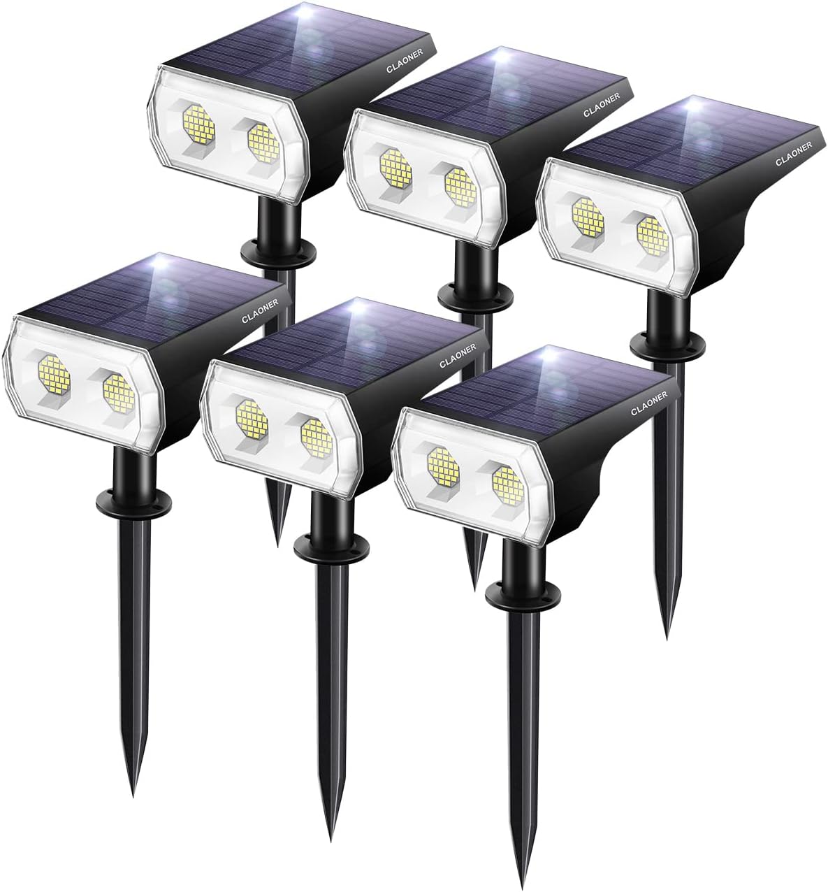 48 LEDs IP65 2 in 1 Solar Spotlights 6 Pack Cold White X805