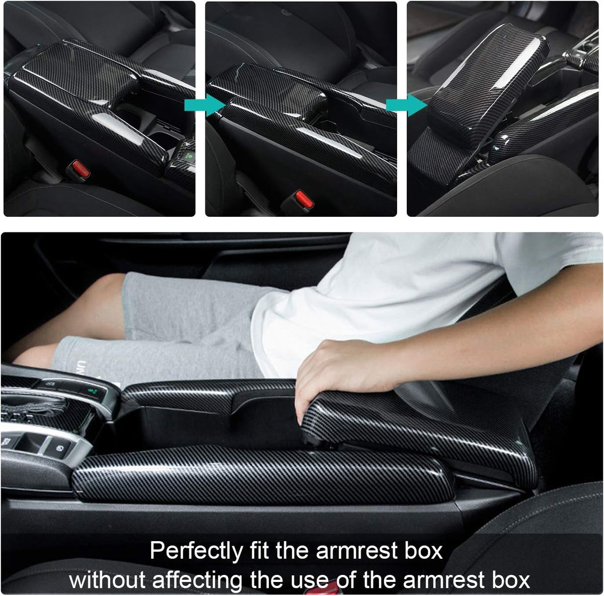 Carbon Fiber Car Armrest Cover Pack of 2 H52283
