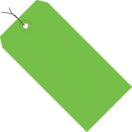Green Pre-Wired Colored Tags 1000 Per Case O7244