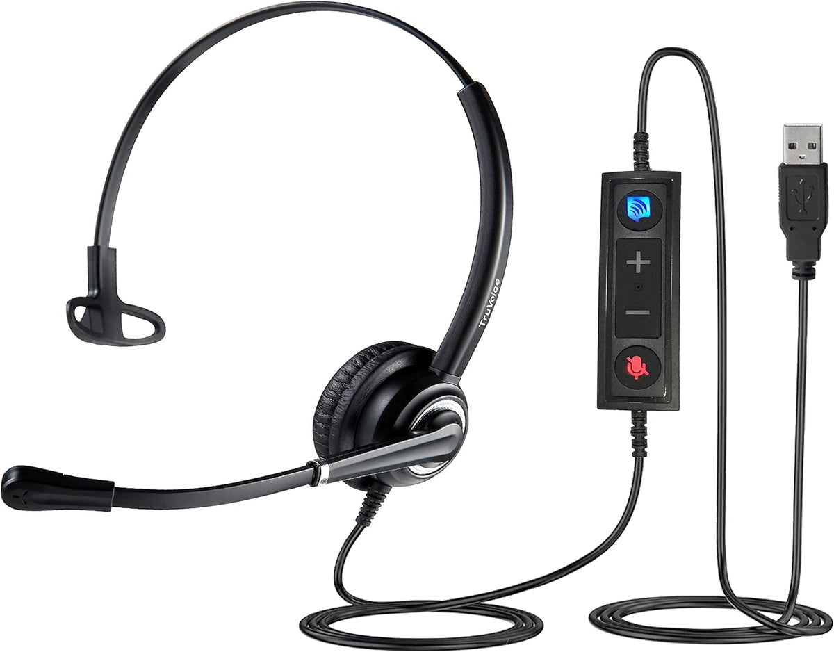 USB Office Headset with Noise Canceling Microphone J495573