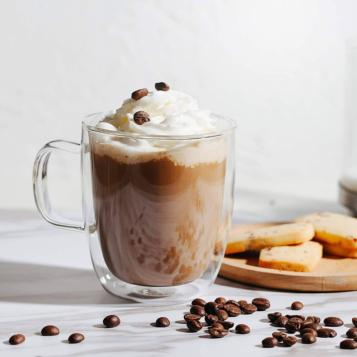 Insulated Glass Coffee Mugs Set of 4 D8537