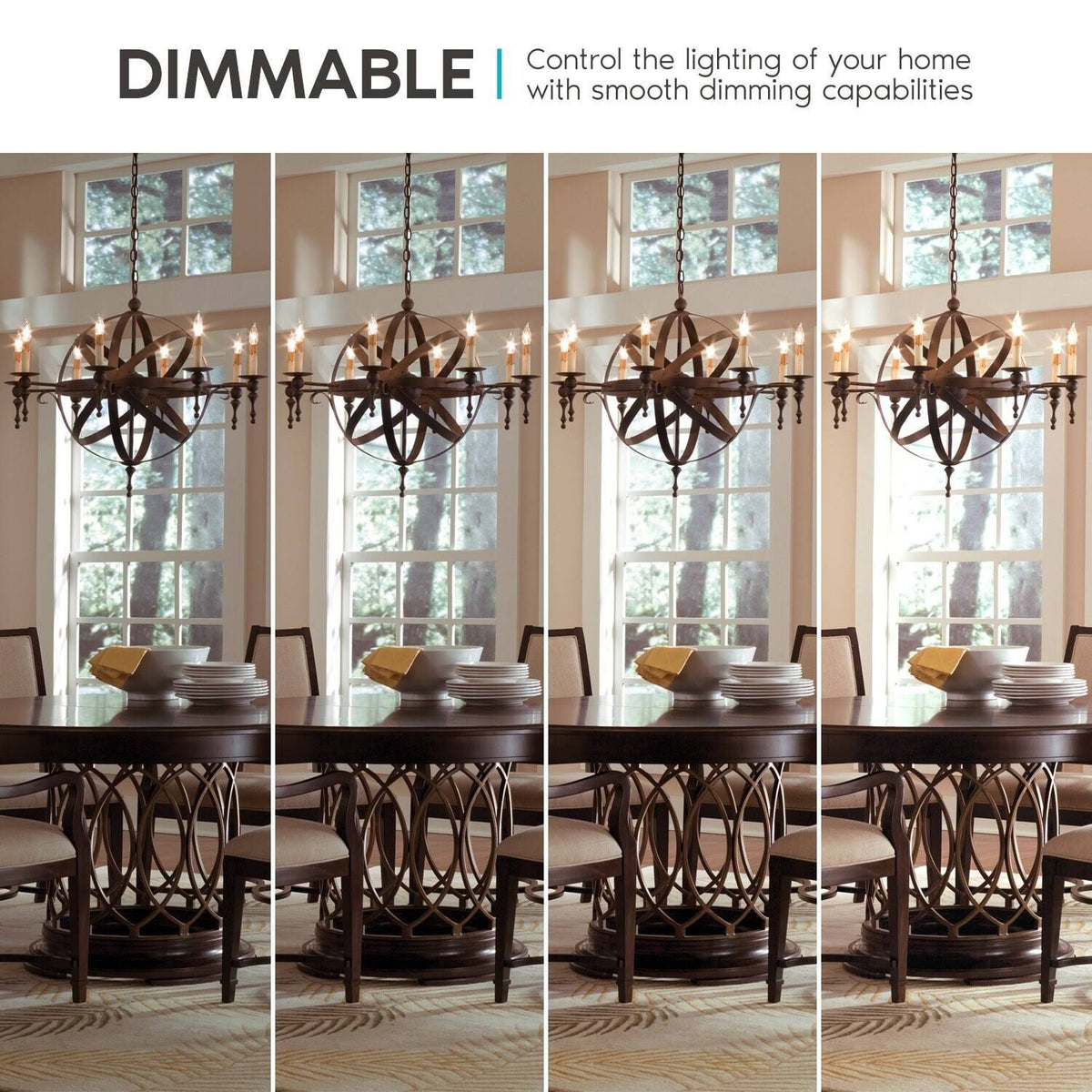 60W Equivalent 2700K Warm White Dimmable E12 LED Bulb 16 Pack E516