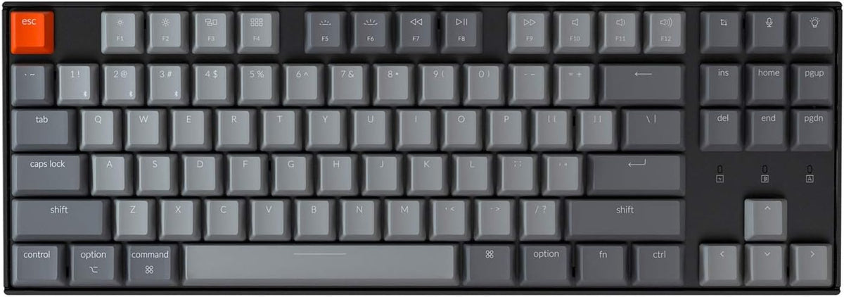 Hot-swappable Wireless Bluetooth Mechanical Keyboard with Red Switch White LED Backlit Tenkeyless 87-Key S870077